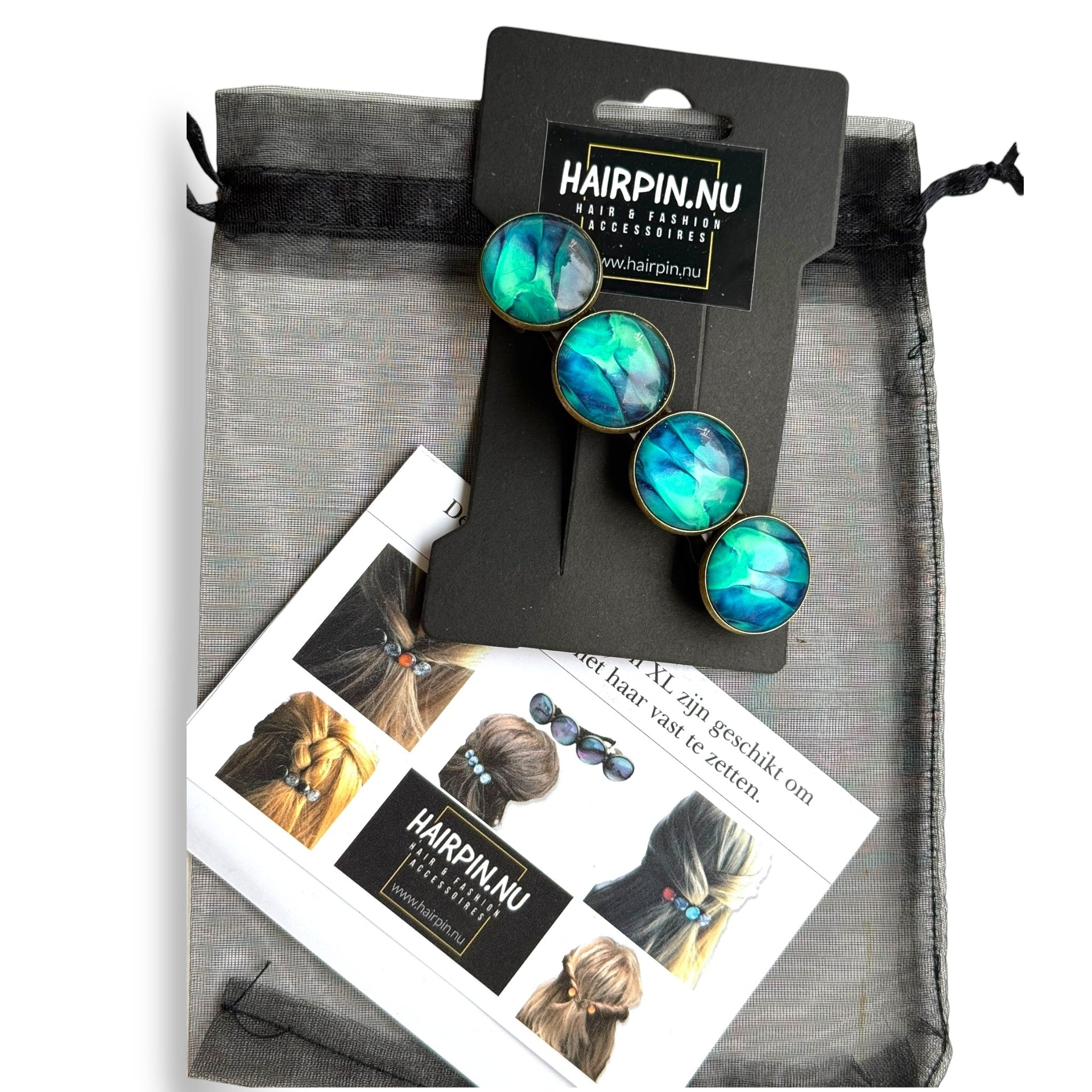 Haarspeld color hairclip xl – zeegroen blauw - haarspelden