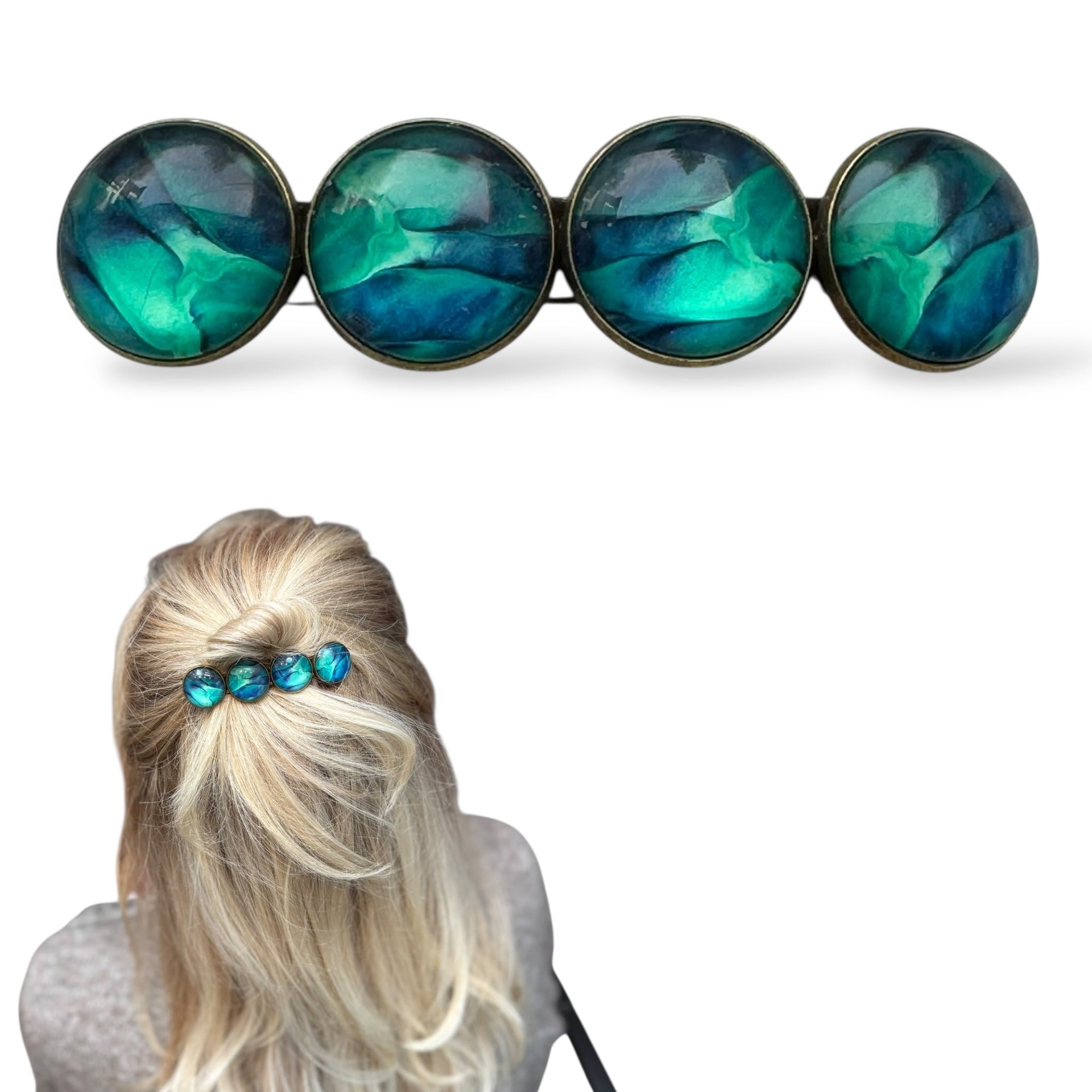 Haarspeld color hairclip xl – zeegroen blauw - haarspelden