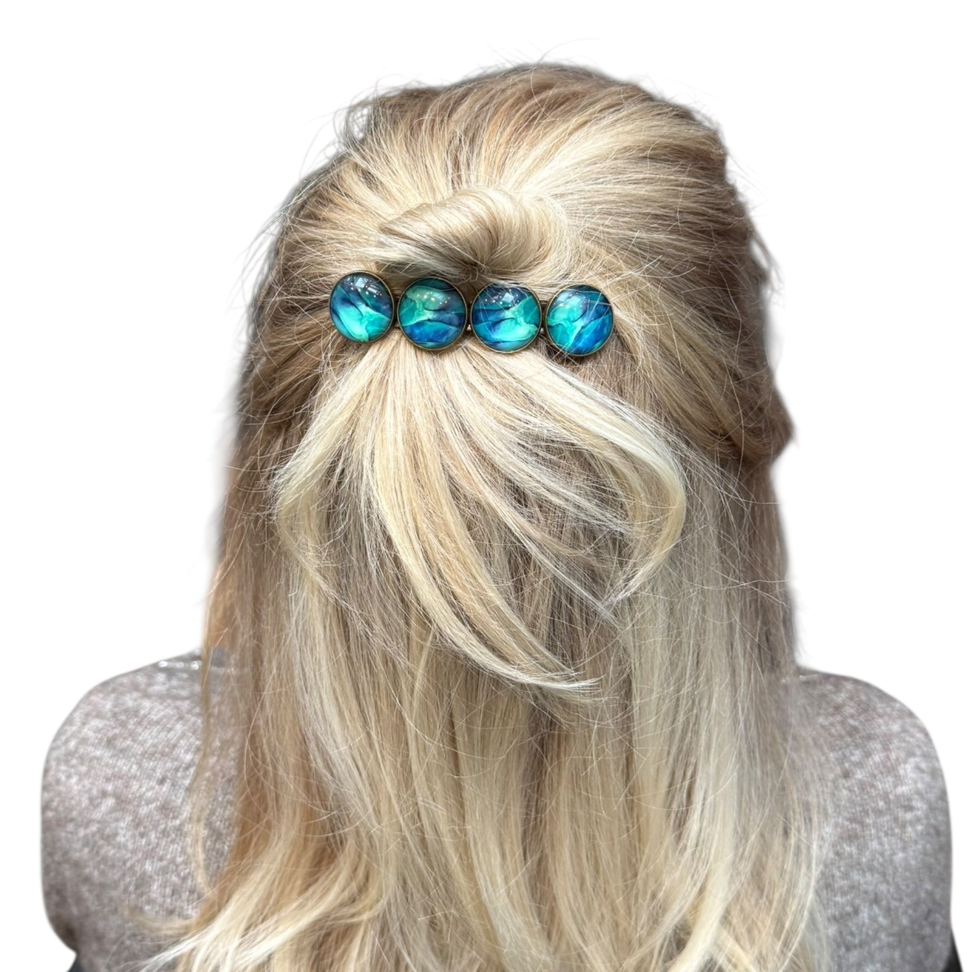 Haarspeld color hairclip xl – zeegroen blauw - haarspelden