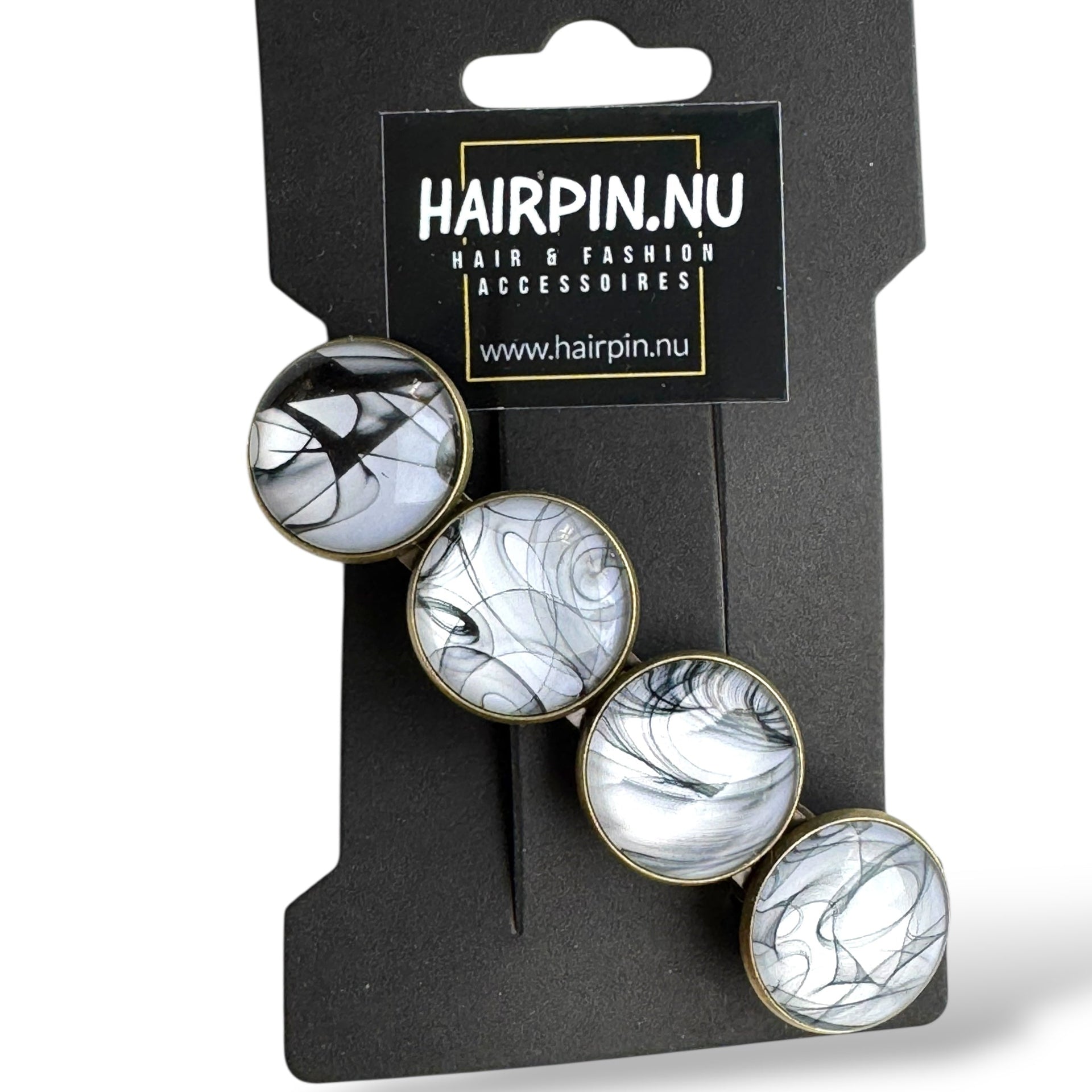 Haarspeld color hairclip xl – zwart | wit | grijs - haarklemmen en -clips