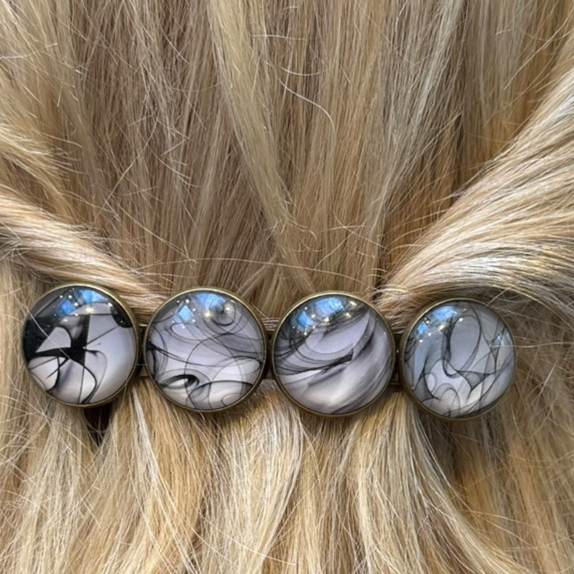 Haarspeld color hairclip xl – zwart | wit | grijs - haarklemmen en -clips