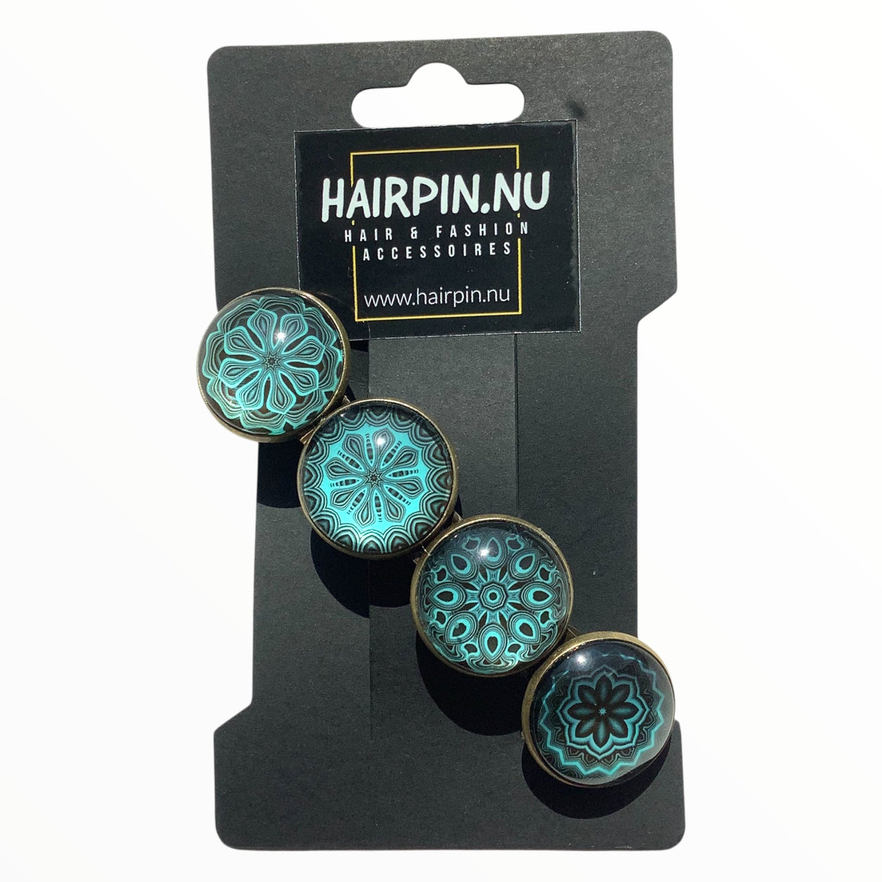 Haarspeld color hairclip zeeblauw print xl - haarspelden