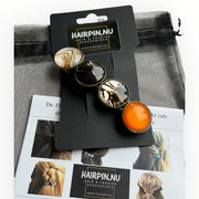 Haarspeld color hairclip zwart bruinprint xl - haarspelden