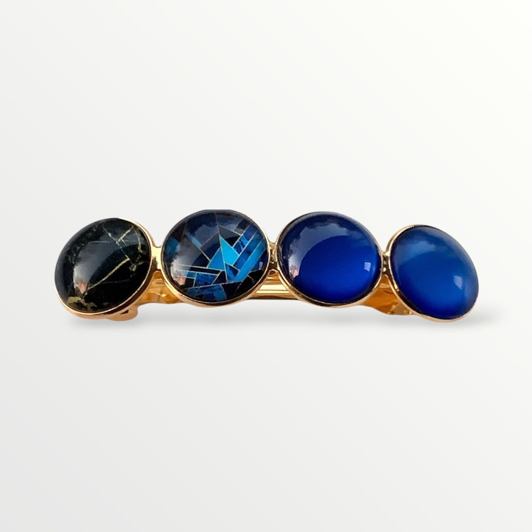 Haarspeld color hairclip zwart goud blauw xl - haarspelden