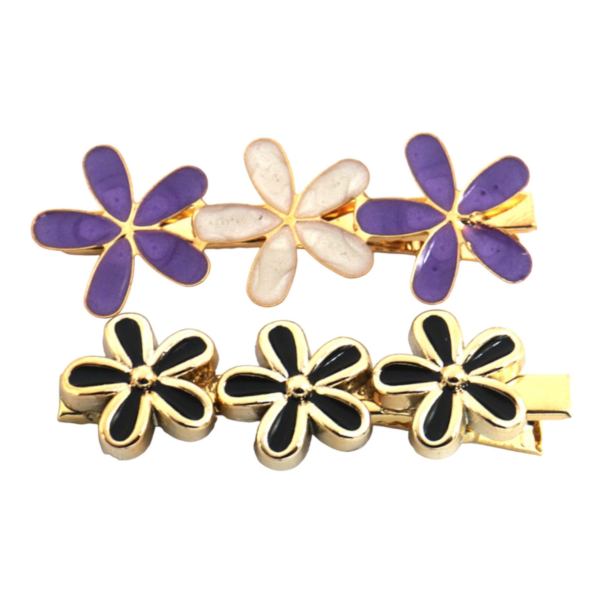 Haarspelden set 2 stuks flowers lila - hairclip