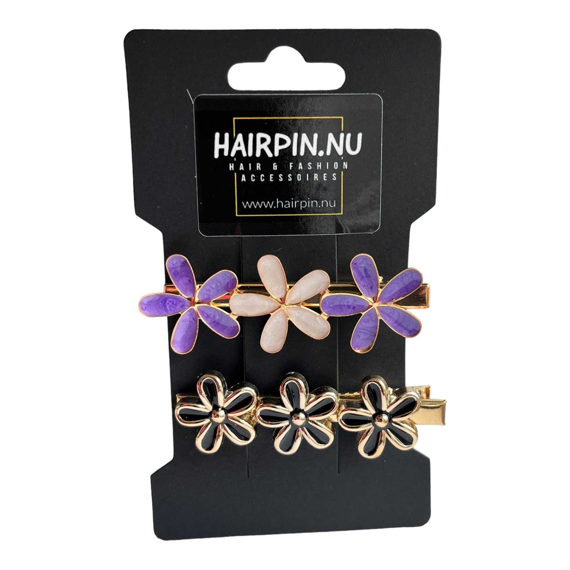 Haarspelden set 2 stuks flowers lila - hairclip