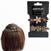 Haarspelden set 2 stuks flowers zwart - hairclip