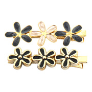 Haarspelden set 2 stuks flowers zwart - hairclip