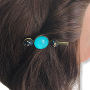 Hairclip cabochon blauw/glossy - clips