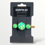 Hairclip cabochon gold color flakes