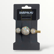 Hairclip cabochon gold color flakes