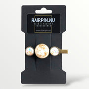 Hairclip cabochon gold color flakes