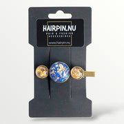 Hairclip cabochon gold flakes