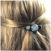 Hairclip cabochon grijs/goud
