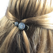 Hairclip cabochon grijs/goud