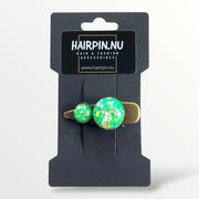 Hairclip cabochon groen/goud