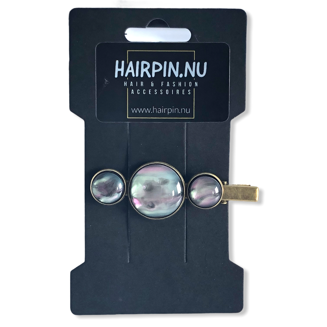 Hairclip cabochon rainbow