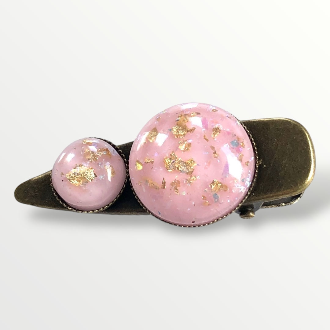 Hairclip cabochon roze-goud