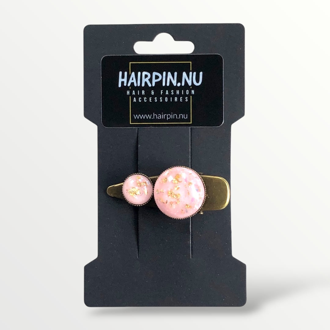 Hairclip cabochon roze-goud