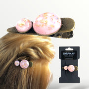 Hairclip cabochon roze-goud
