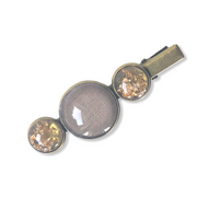 Hairclip cabochon taupe/ glossy