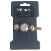 Hairclip cabochon taupe/ glossy