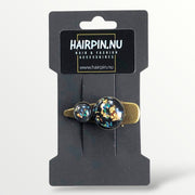 Hairclip cabochon zwart/goud