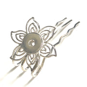 Hairfork flower- hairaccessories - haarpin incl. 3 gratis buttons naar keuze