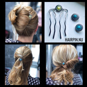 Hairfork - hairaccessories - hairpin incl. 3 gratis buttons naar keuze
