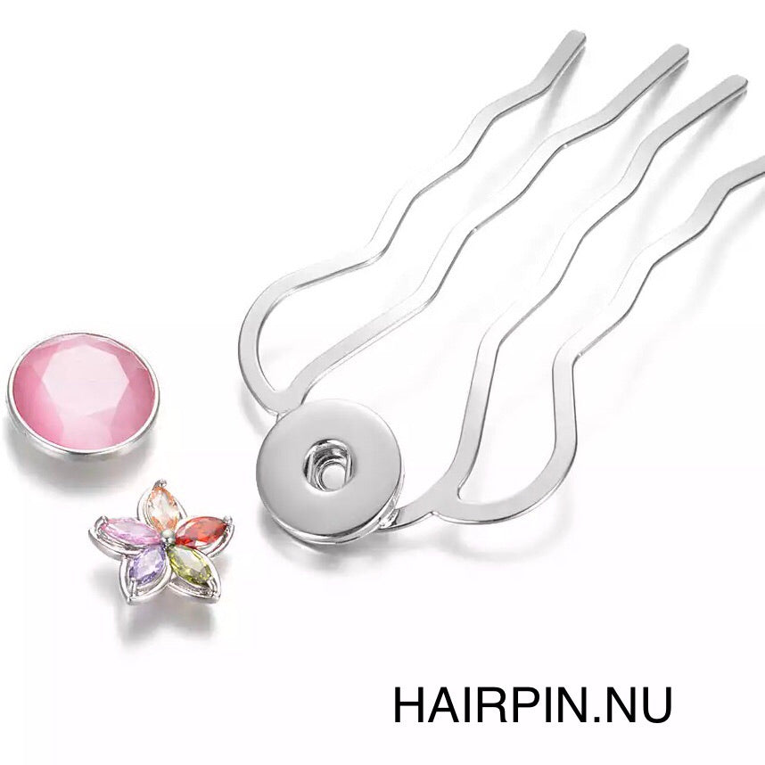 Hairfork - hairaccessories - hairpin incl. 3 gratis buttons naar keuze
