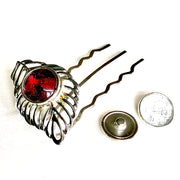 Hairfork leaf - hairaccessories - incl. 3 gratis buttons naar keuze