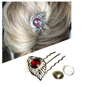 Hairfork leaf - hairaccessories - incl. 3 gratis buttons naar keuze