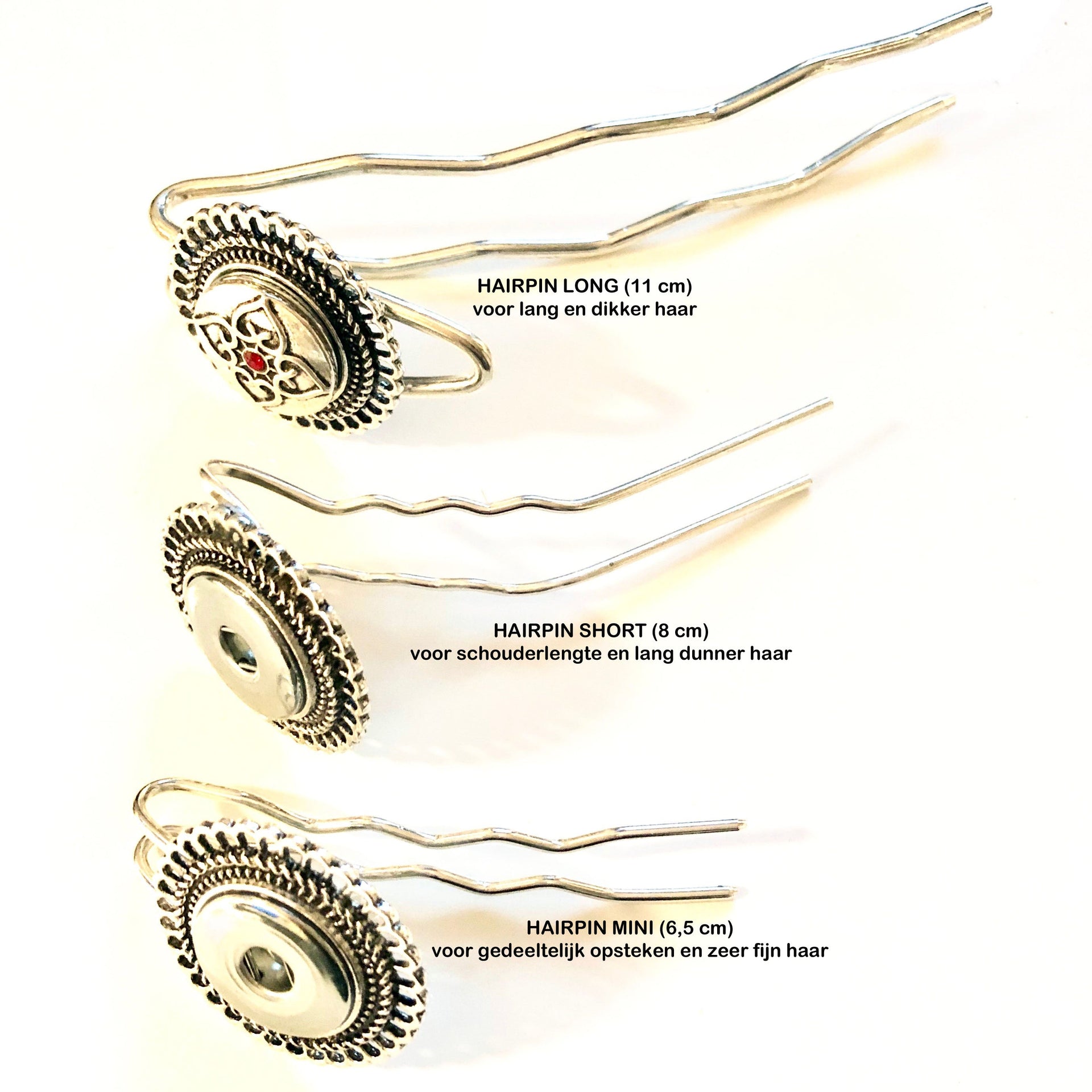 Hairfork leaf - hairaccessories - incl. 3 gratis buttons naar keuze - mini (6cm haak)