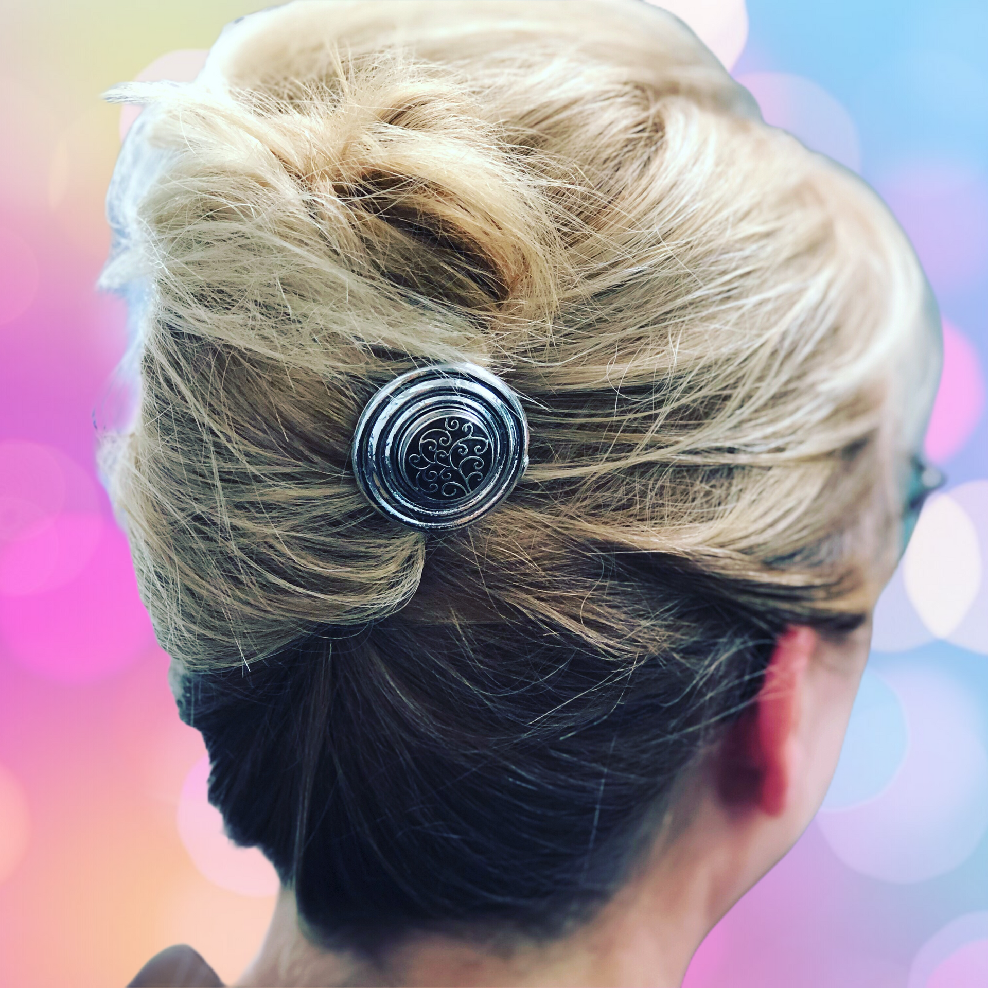 Hairfork plate - hairaccessories - incl. 3 gratis buttons naar keuze