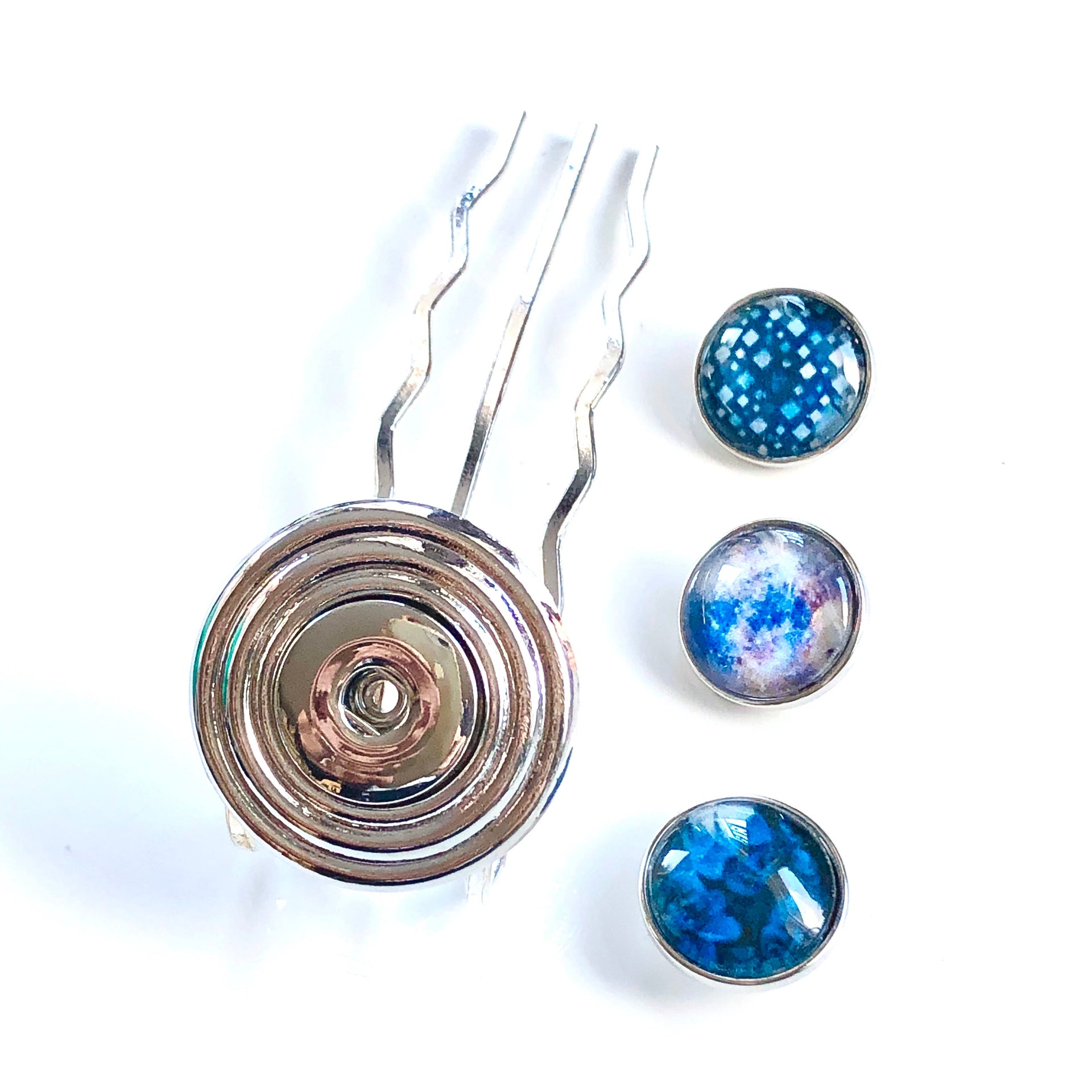 Hairfork plate - hairaccessories - incl. 3 gratis buttons naar keuze - fork (10cm haak)