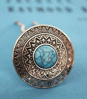 Hairpin de ibiza antic zilver-turkoois