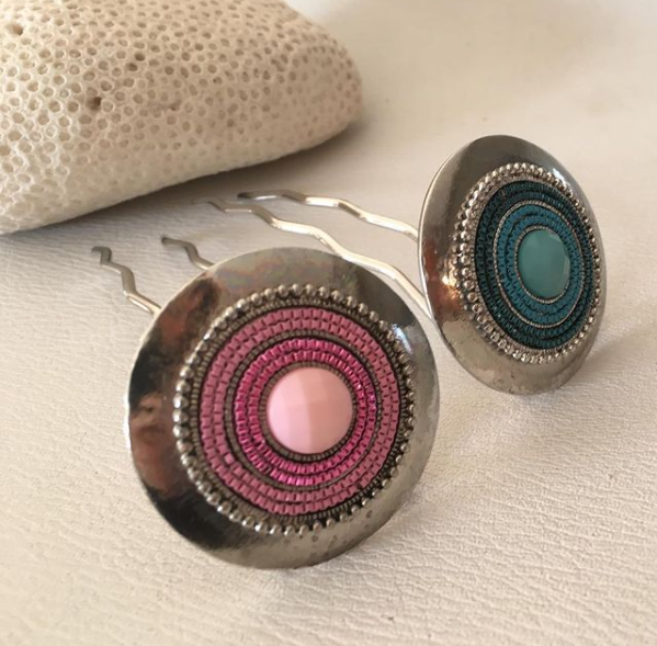 Hairpin de ibiza chloe zilver-roze