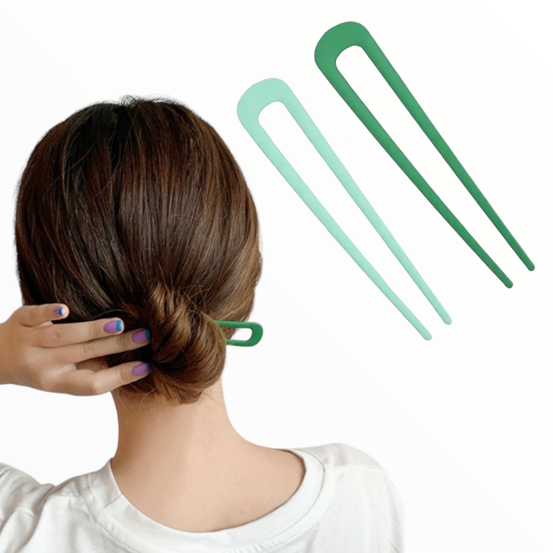 Hairpin easy colors 2 stuks groen voor een perfect opsteekkapsel - hairpin