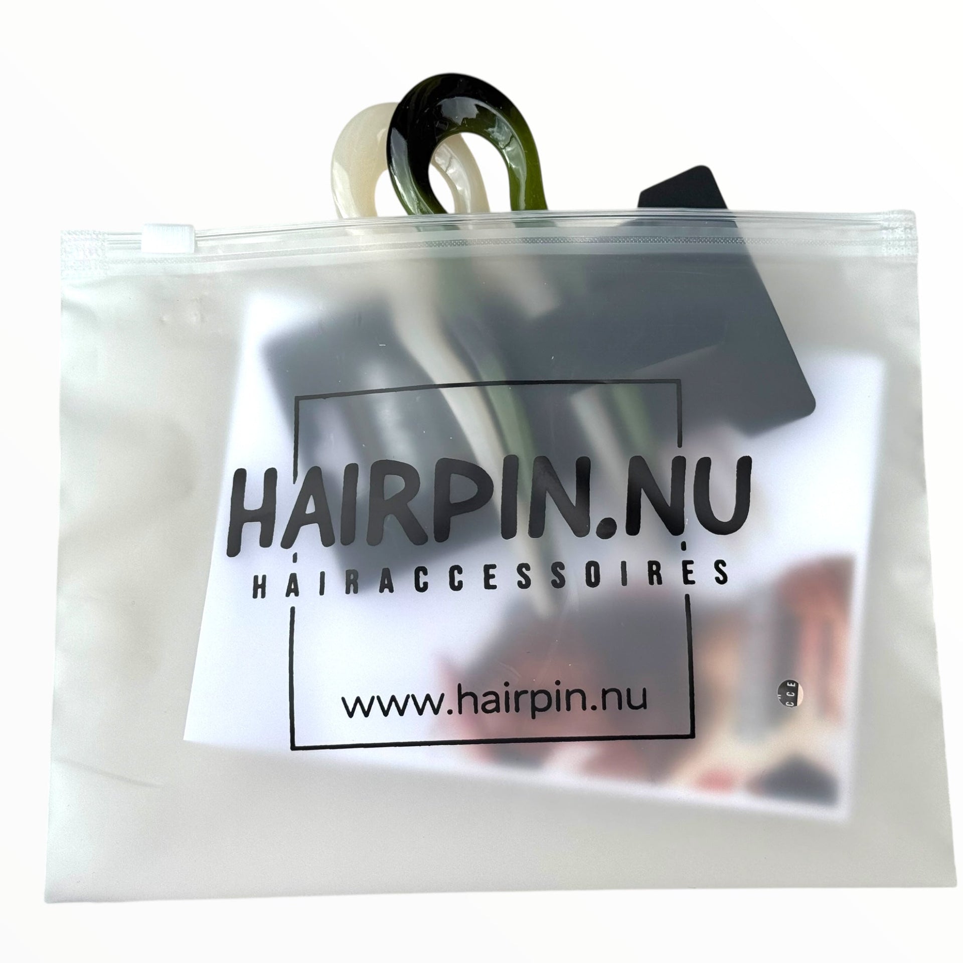 Hairpin easy fit set groen-ivoor 2 stuks ideale haarspelden voor langer haar! - hairpin