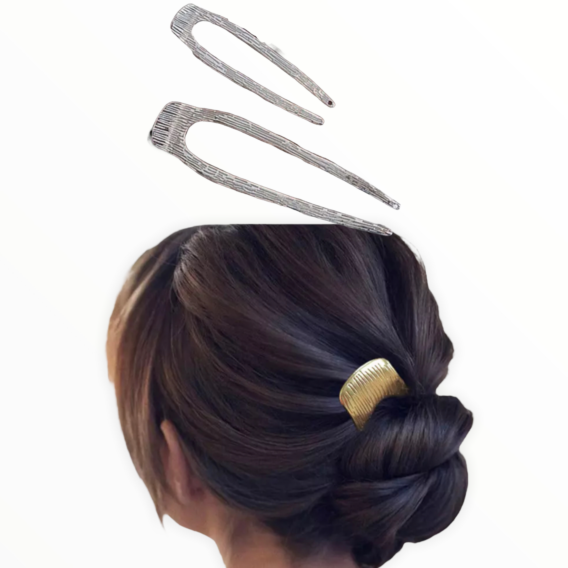 Hairpin easy set 2 stuks voor een perfect opsteekkapsel - set zilver - hairpin