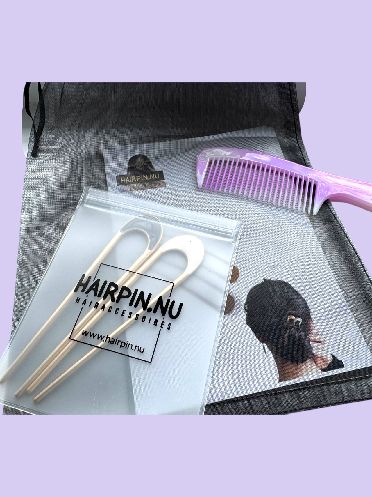 Hairpin Easy set grijs-ivoor voor een perfect opsteekkapsel