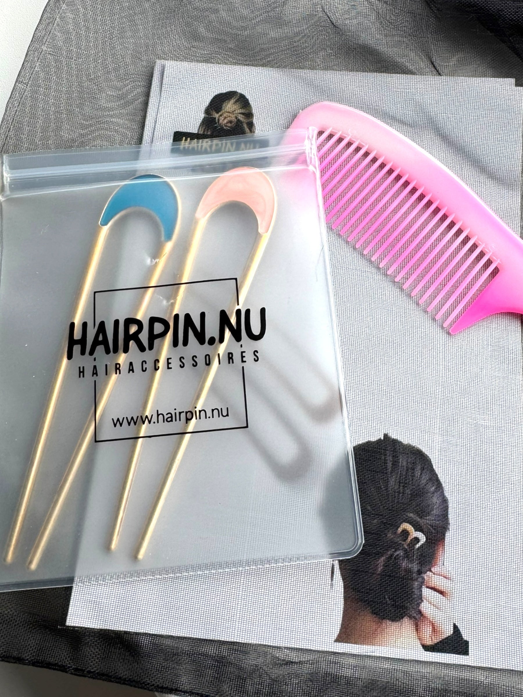 Hairpin easy set grijs-roze voor een perfect opsteekkapsel - hairpin