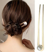 Hairpin hairstick easy pearl - de ideale haarspeld voor lang haar! - goud - hairpin
