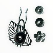 Hairpin long leaf - incl. 3 gratis clickbuttons naar keuze - short (9cm haak) - hairpin