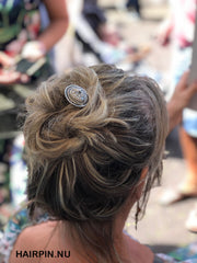Hairpin long round- hairaccessoire - haarpin incl. 3 gratis clickbuttons naar keuze - haarspelden