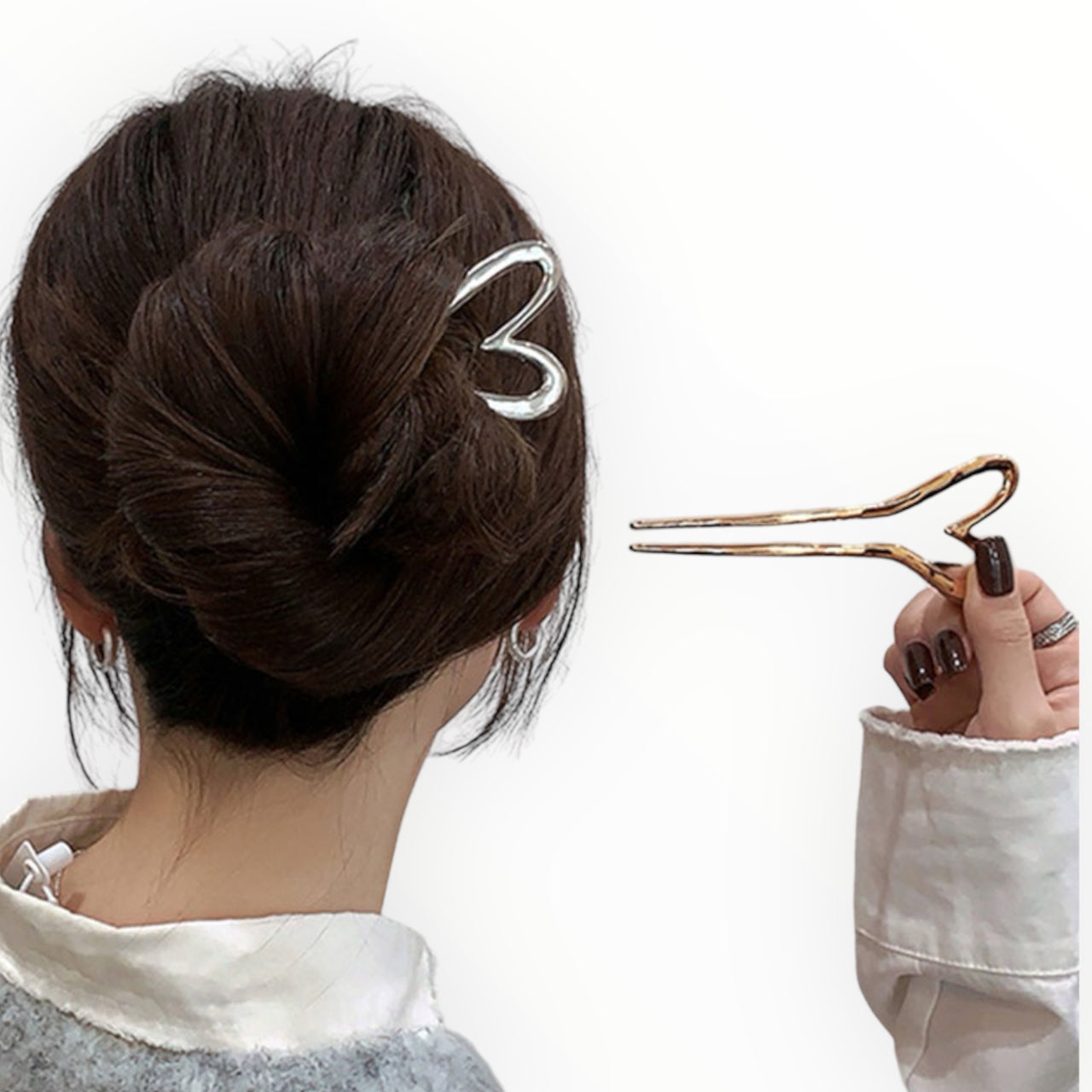 Hairpin Luxury Love Silver voor een perfect opsteekkapsel
