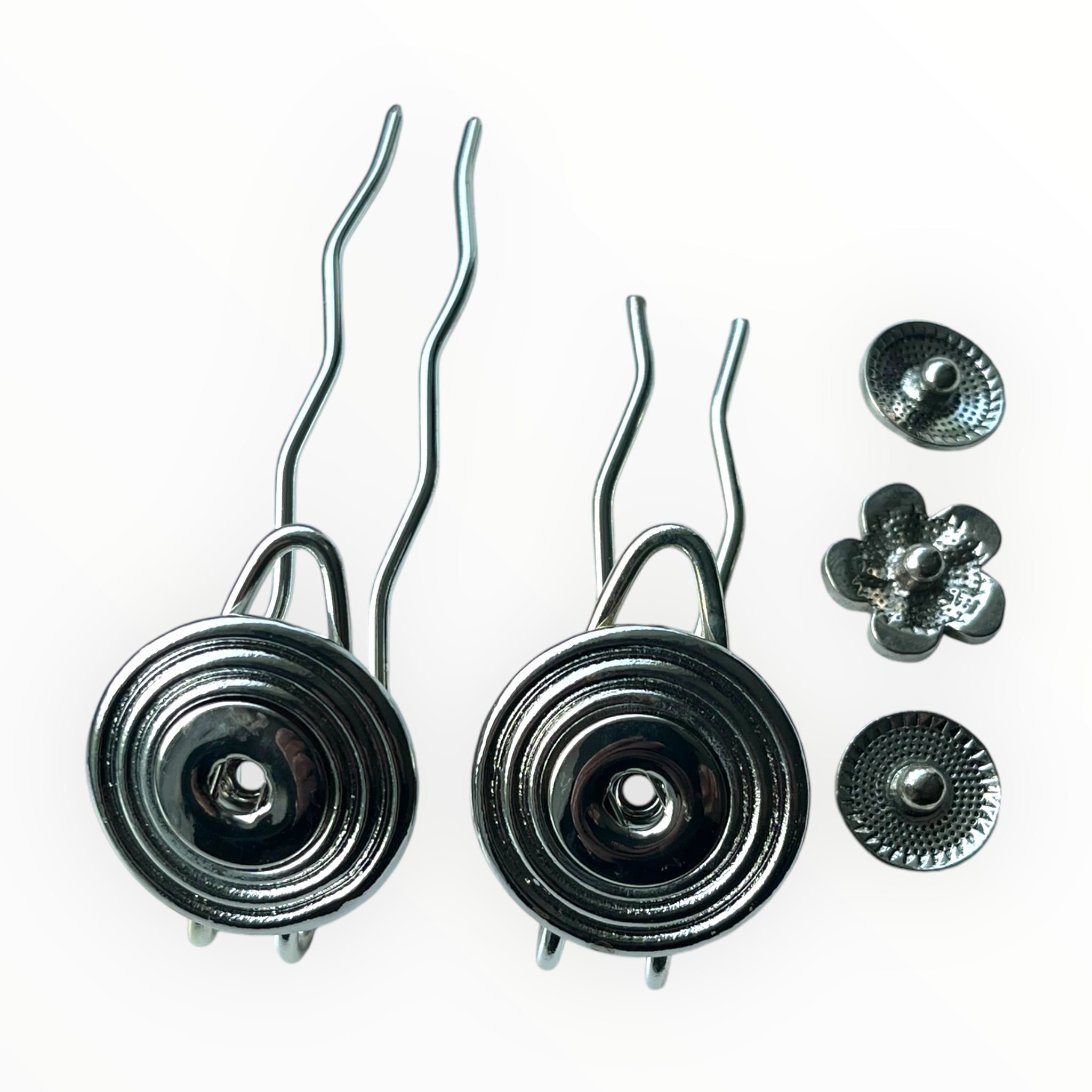 Hairpin short plate - hairaccessoire - incl. 3 gratis clickbuttons naar keuze - hairpin long