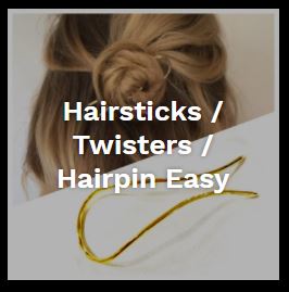 Hairpin long round- hairaccessoire - haarpin incl. 3 gratis clickbuttons naar keuze