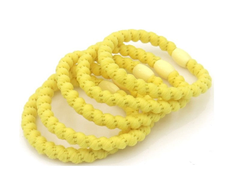 Haarelastiekjes - Armbandjes soft summer Knekkies 5 stuks geel