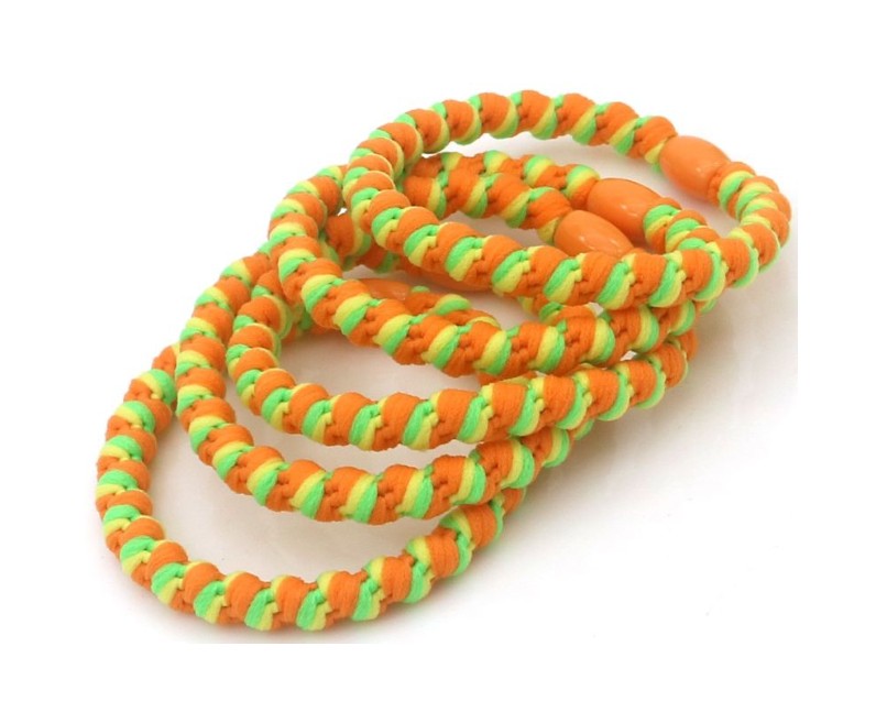 Haarelastiekjes - Armbandjes soft summer Knekkies 5 stuks oranje-geel mix